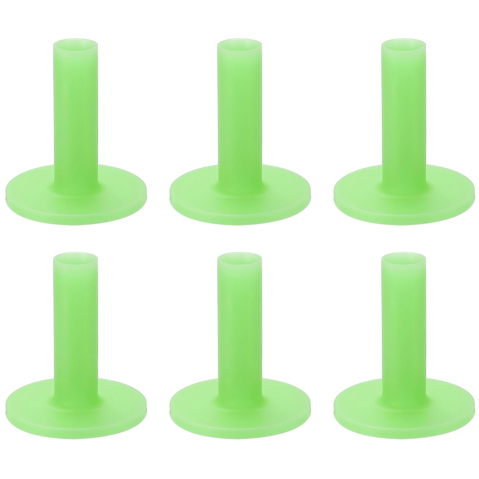 YELARXI Rubber Golf Practice Tee, Driving Tee 2.4 Inch & 6 Pack & Rubber & Green-Fitting for (Indoor/Outdoor/Golf Hitting Mats/Courses/Backyards/Lawns)