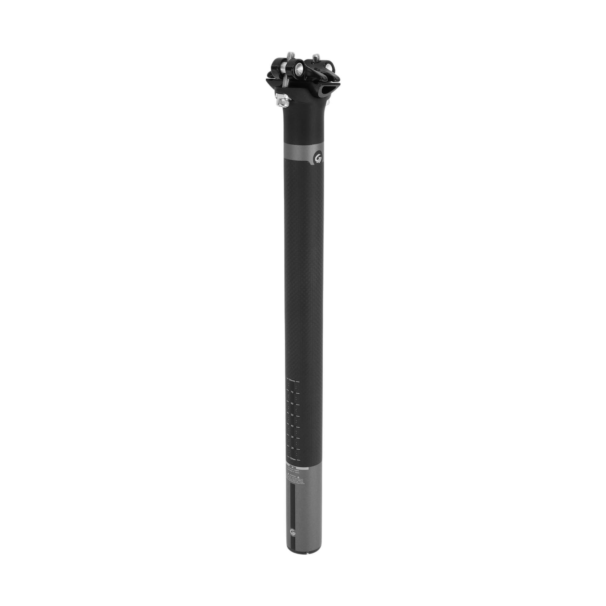 Motoforti Universal Bike Seat Posts Bike Saddle Post Seat Tube 31.6x400mm Shock Absorbing Carbon Fiber Matte Black Gray 1 Pc