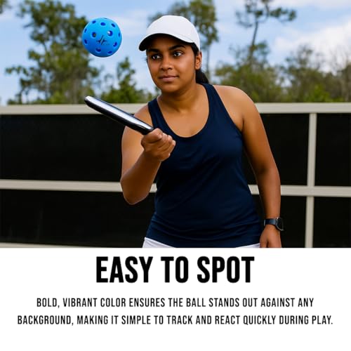 Image of PulseITRally Outdoor Pickleball Balls Set of 6 | 40 Precision Holes, Stable True Flight & Consistent Bounce | Durable High Visibility Pickle Balls for Training, Practice & Competition | Blue