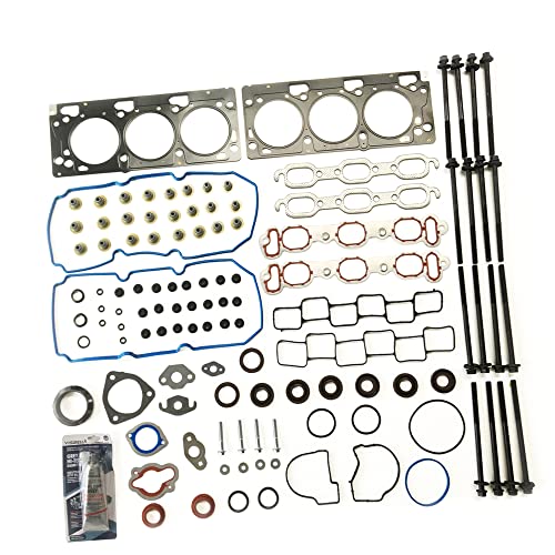 Image of Partsflow Cylinder Head Gasket Set W /16 Head Bolts Compatible With Chrysler 300 2005-2006, 300M 1999-2004, Concorde 2002-2004, Pacifica 2004-2006, Dodge Intrepid 3.5L V6