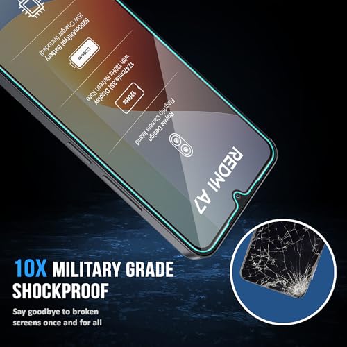 Image of FIRST MART Tempered Glass for Redmi A7, 9H 0.3 mm Full-Glue Screen Protector with Cable Protector, 3D Edge-to-Edge, HD Clear, Case-Friendly, Black, Pack of 1