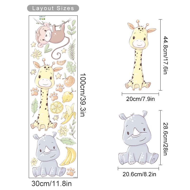 Animal de Dibujos Animados Elefante Flores Nursery Calcomanías de Pared de Vinilo removible DIY Niños Habitación de Las niñas Decoración del hogar