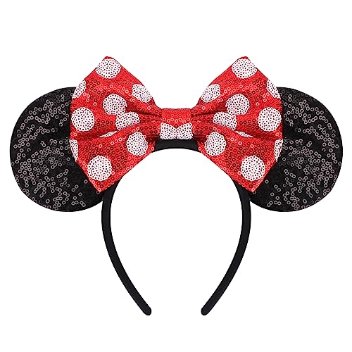 DRESHOW Med Musöron Och Båghuvudband Glitter Partydekoration Cosplay Costume för Kvinnor