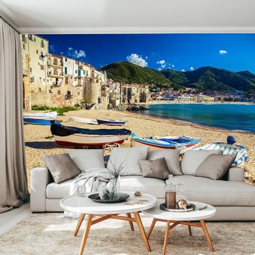 Papier Peint Salon Hôtel Luxe au Motif Paysage Insulaire