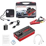 ジャンプスターター 車 バッテリー充電器 安全保護機能搭載 PSE認証 49800mAh大容量 12V車用 エンジンスターター USBモバイルバッテリー機能 車緊急始動 エアーポンプ付き 内蔵式スーパーキャパシタ LED緊急ライト搭載 急速充放電 電源コード付き