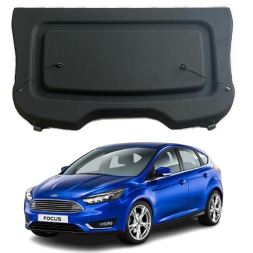 TCC Parcel Shelf Direct Car Parcel Shelf - Compatible with Ford Focus MK3 (2011-2018) | Sturdy Boot Cover with Clips and Cord for Extra Storage | Space Saving Car Accessories | Black