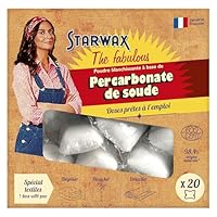 STARWAX THE FABULOUS - Natriumpercarbonat gebrauchsfertige Einzeldosen - 1 Dosis = 1 Wäsche - Reinigt, entfernt Grauschleier und Flecken auf Textilien - Ultraleistungsstark - 20 Dosen