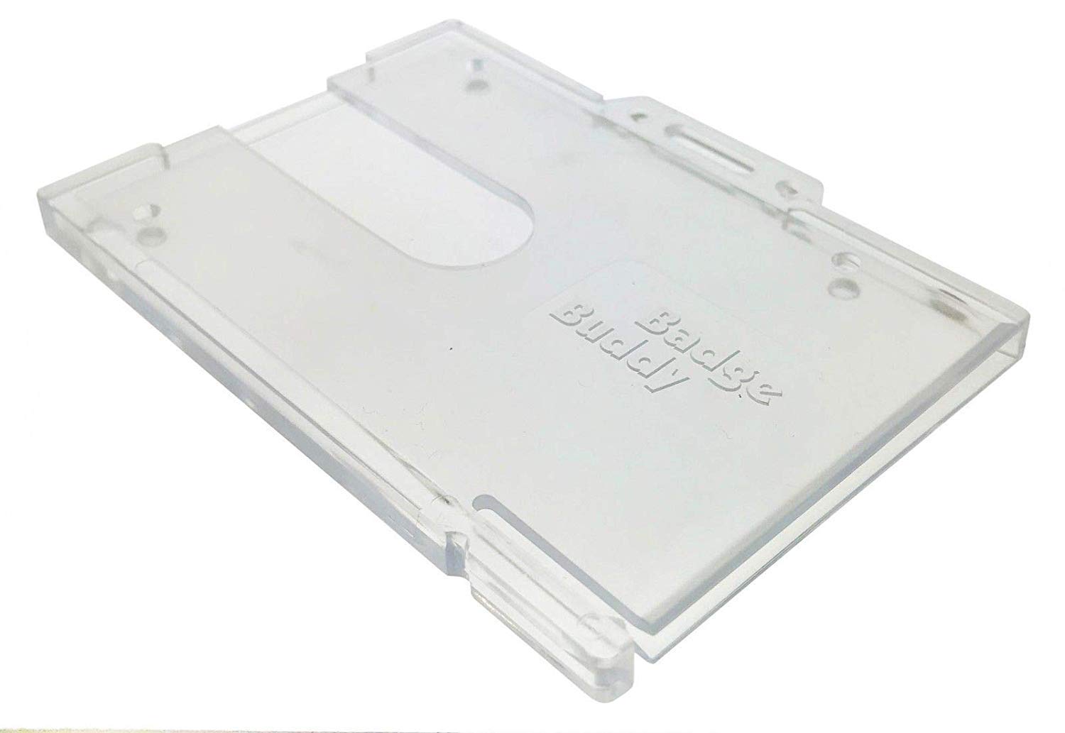 PCL Media ltd 5 x Badge Buddy ID Card Holders Horizontal Double Identity ID Card Pass Badge Holder Double Clear Enclosed Badge Holder Will Hold Two Plastic Cards 86 x 54mm - Image 3