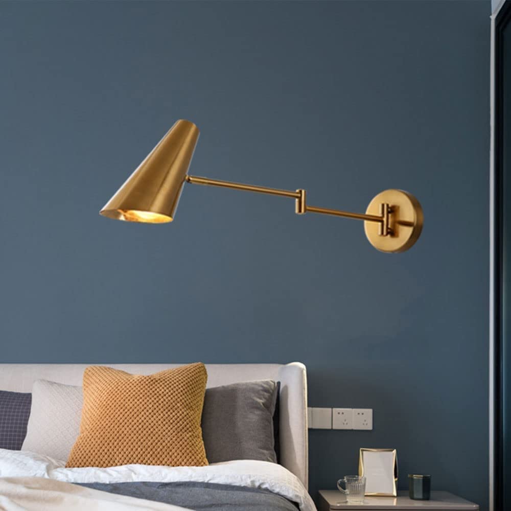 Luxus wandleuchten Nordic Moderne Schlafzimmer Nacht Wandleuchte Einfache Studie Schlafzimmer Leselampen Faltbare Teleskop Drehbare Wippe Lampe E26/E27 Dekorative Licht Nachtlicht
