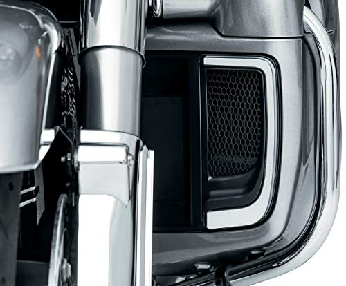 Kuryakyn 5064 Motorcycle Lighting Accessory: Tracer Led Running Light/Turn Signal Fairing Lower Grills For 2014-20 Harley-Davidson Motorcycles, Satin Black, 1 Pair #TOP3