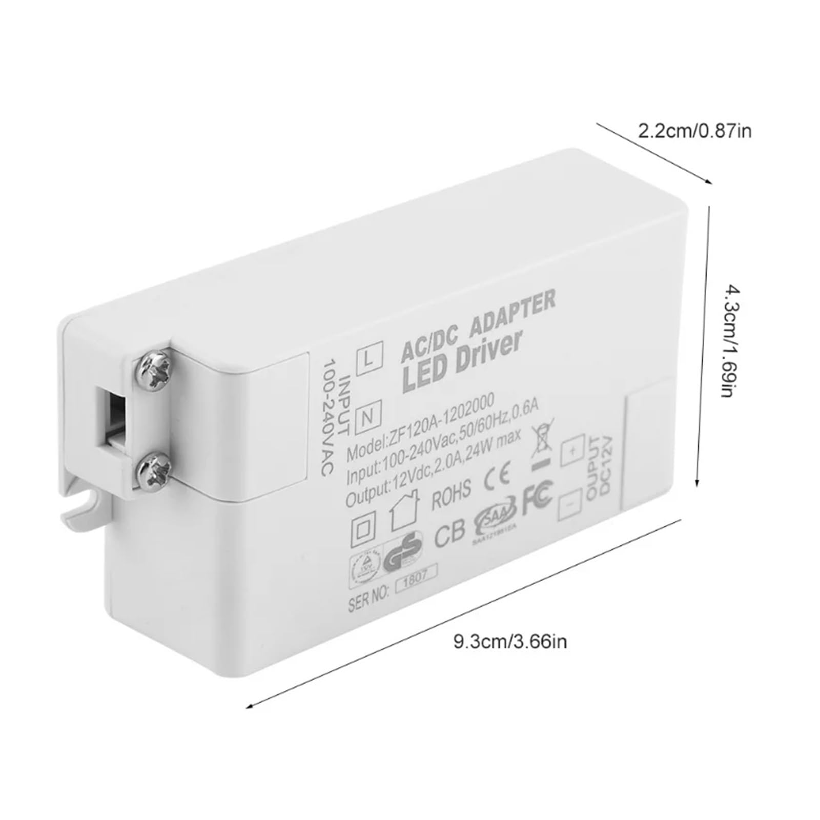 AC 100-240 V do DC 12 SMD LED Przełącznik sterownika Transformator mocy taśmy (12 W) (24(12W)