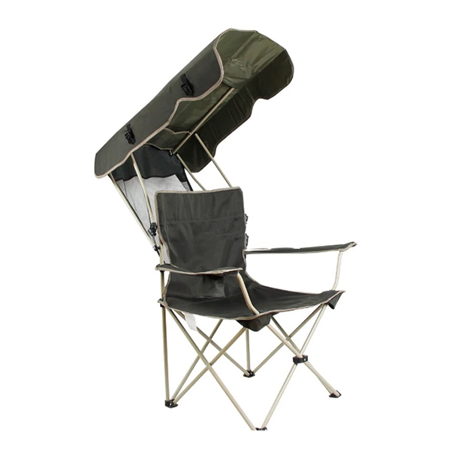 TONONE Silla de Camping Silla de Pesca Plegable portátil con sombrilla Tela Oxford Tubo de Acero Silla de Playa Respaldo Plegable Picnic Camping Silla al Aire Libre Silla Plegable