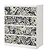 MyMaxxi | Pellicola adesiva per mobili compatibile con cassettiera Ikea Malm 4 cassetti, motivo scheletro tatuaggio nero bianco | pellicola autoadesiva | pellicola decorativa per il soggiorno