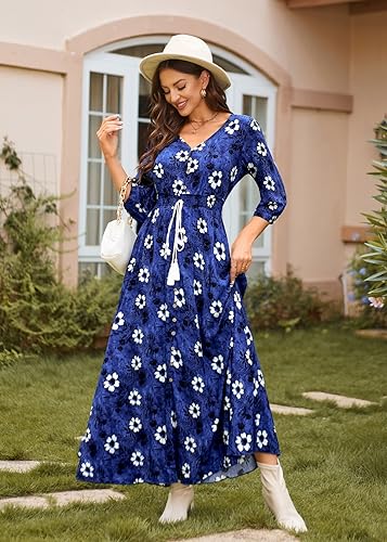 Image of Casual Summer Dresses for Women 2026 Maxi Dress Flowy Bohemian Beach Party