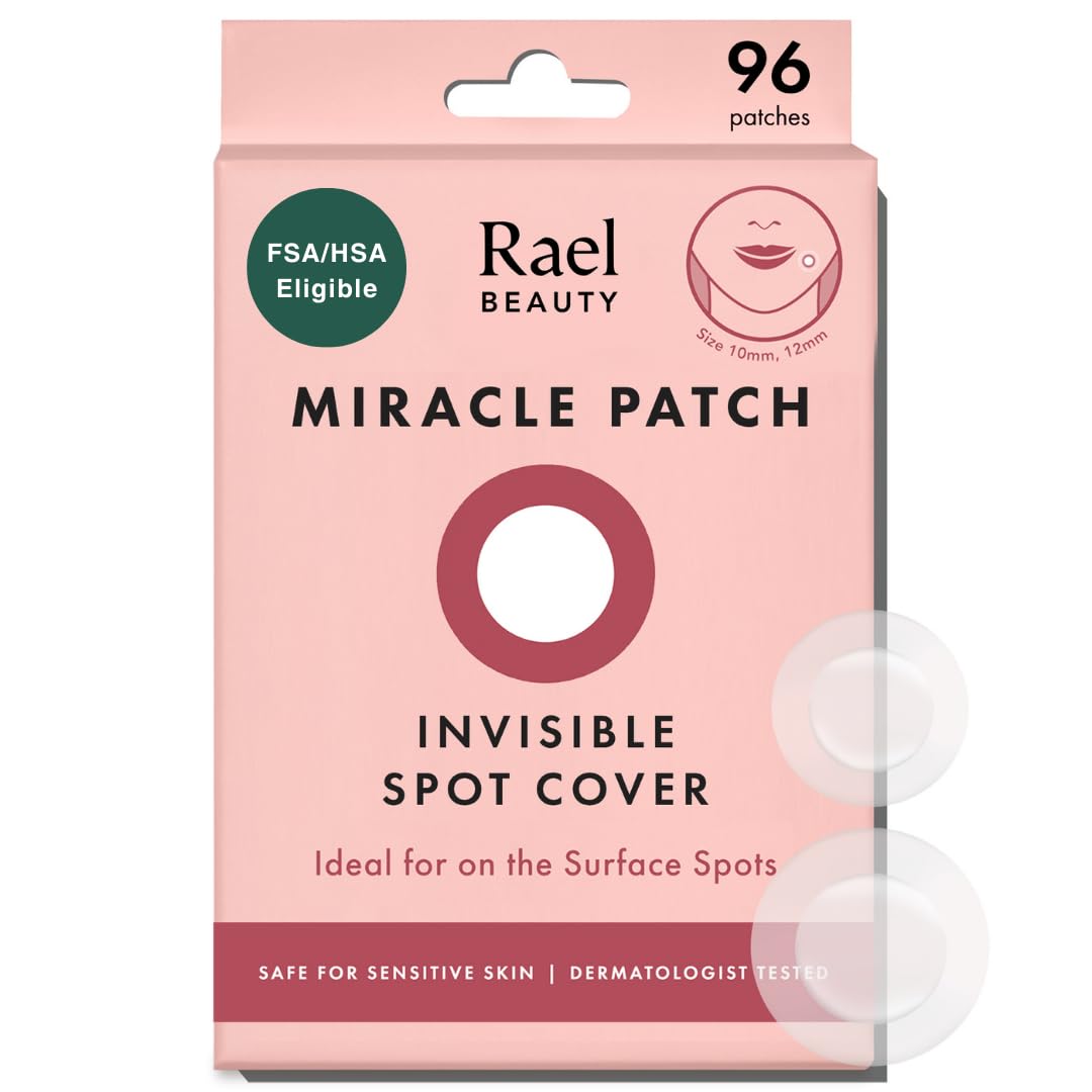 Rael Pimple Patches, Miracle Invisible Spot Cover - Hydrocolloid Acne Patch, Treatment for Breakouts, Absorbs Zits & Blemish, Korean Skin Care, 2 Sizes (96 Count)Carbonfree Certified
