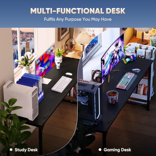 Image of DUMOS 63 Inch Small Computer Desk, Gaming Desks for Home Office Bedroom