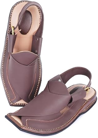 Mens Traditional Peshawari Chappal Double Sole Summer Stylish Genuine Cowhide Leather Sandal Comfortable Shoes for Men