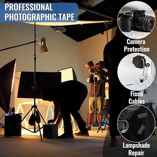 Image of New Upgrade Gaffer Tape Bulk 6 Pack, 11 Mil Industrial Grade Gaffer Tape, 3'' x 30 Yards, Strong Adhesion, Easily Remove No Residue, Professional Matte Finish No Reflection, Black Cloth Tape for Stage