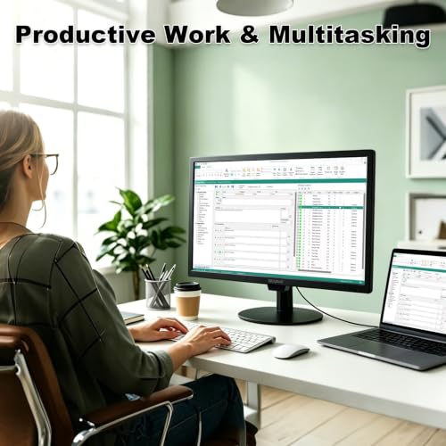 Image of SKitphrati 15.6 Inch Small Computer PC Monitor, 1366x768 Video Screen with HDMI VGA BNC Ports, VESA Mounting, NVR /DVR for Home Office, Built-in Speakers