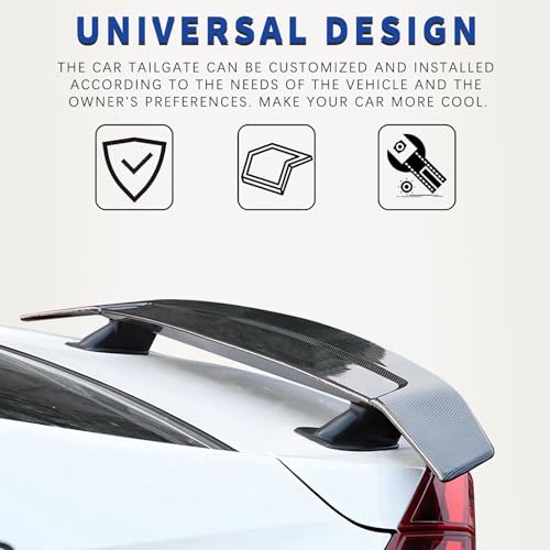 DREAMIZER 47\" Universal Car Rear Trunk Spoiler Wing Carbon Fiber Sport Style W/Adhesive
