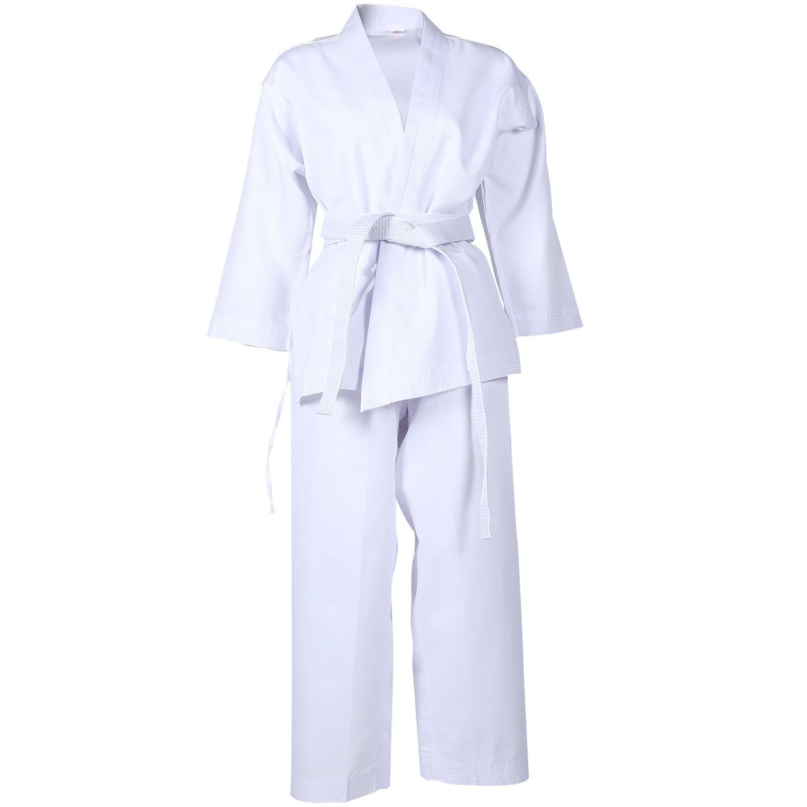 Ciieeo Tenue de Taekwondo Adulte 160 CM en Tissu Respirant, Pantalon de Taekwondo Léger et Uniforme d'Entraînement de Karaté pour Usage Quotidien, Équipement de Karaté Confortable et