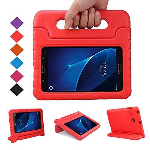 BMOUO Kids Case for Samsung Galaxy Tab E Lite 7.0 inch - Shockproof Case Light Weight Kids Case Super Protection Cover Handle Stand Case for Samsung Galaxy Tab E Lite 7-Inch Tablet - Red