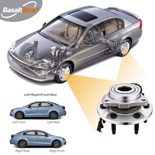 515096 6LUG Pair 2 Front Wheel Hub & Bearing Assembly for 4WD 2007-2014 Chevy GMC Silverado Sierra 1500, Avalanche Yukon XL Suburban 1500 Tahoe Cadillac Escalade ESV EXT by BasaltGear - Image 4