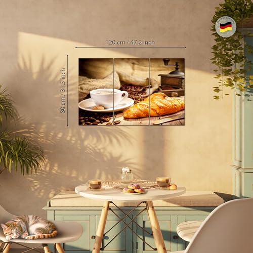 Tableau haut de gamme salon marron café triptyque Runa Art