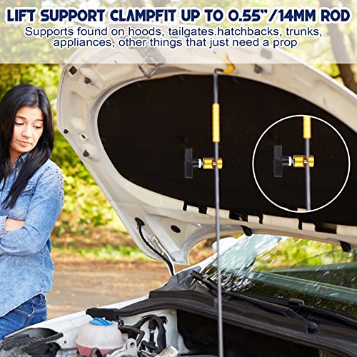 Image of 6 PCS Car Hood Prop Struts Clamp Lift Support Retaining Clip Rod Retaining Holder Tool (Yellow, Blue and Red)