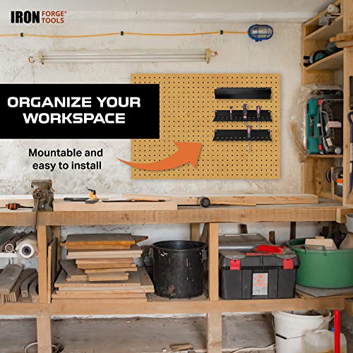 Image of Iron Forge Tools Metal Hand Tool Organizer, Hammer & Pliers and Screwdriver Storage Rack - Wall Mounted Holder for Workshop, Organizer and Storage