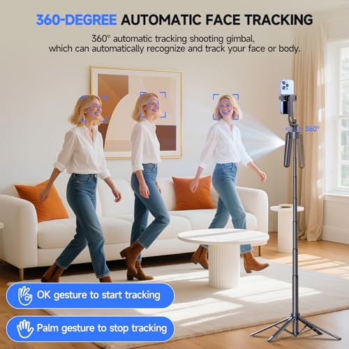 Trípode de seguimiento facial de 71 pulgadas REQO con rotación 360 2