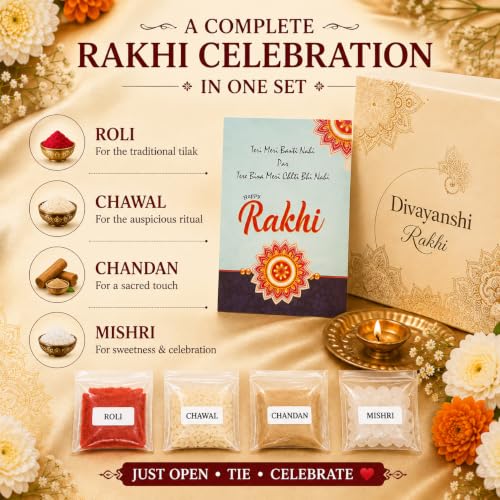 Image of DIVAYANSHI Premium Pearl Rakhi Set for Brother | Handmade Designer Beaded Rakhi Threads | Raksha Bandhan Gift with Roli Chawal & Premium Display Card- Pack of 12