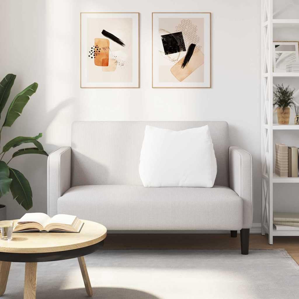 Poduszka pod plecy biała z materiału 60 x 20 x 50 cm z wypełnieniem poliestrowym, ergonomiczna poduszka lędźwiowa na sofę, łóżko, do biura i biura domowego, oddychająca i nadająca się do
