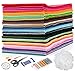 20x30cm Tissu en Feutre 40 Pcs Extra Doux Feuille de Feutrine avec Ouate de Rembourrage+Fil à Broder+Outils Accessoires Feutre Tissu Non Tissé pour Projet Artisanaux Bricolage Couture(Multi-Couleurs)