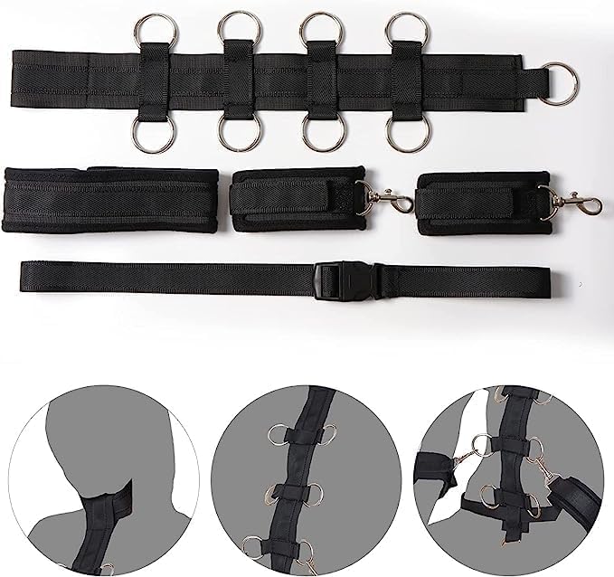 Bed Restraints Sex Furniture Bondage Gear Accessories Hand Cuff Set for Adults Couples Bedroom Leg Thigh Restraints Resistance Bands with Ankle Strap for Queen Size Bed King Mattress Sweater J24