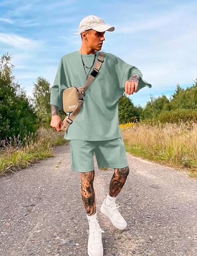 Image of Vogaan Men's T-Shirt and Shorts Set | Top & Shorts Night Suits Set | Night Wear for Men