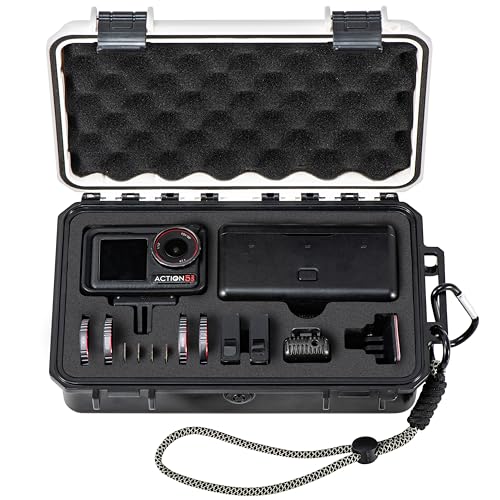 FLYDrone Waterproof Travel Hard Case for DJI Osmo Action 5 Pro/Action 4 Adventure Combo Camera Accessories
