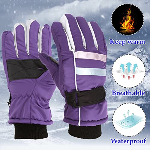 POLG Luvas infantis de inverno para esqui e neve, impermeáveis, luvas para snowboard, meninos e meni