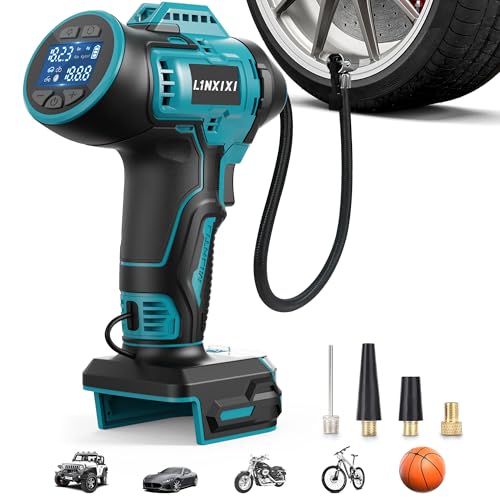 Kabelloser Elektrische Luftpumpe für Bosch 18V-GBA-Akku 160PSI Akku Kompressor mit LED-Licht & Auto-Stopp Reifenpumpe mit 5M 12V Autostromkabel für E-Bike Auto Motorrad Bälle