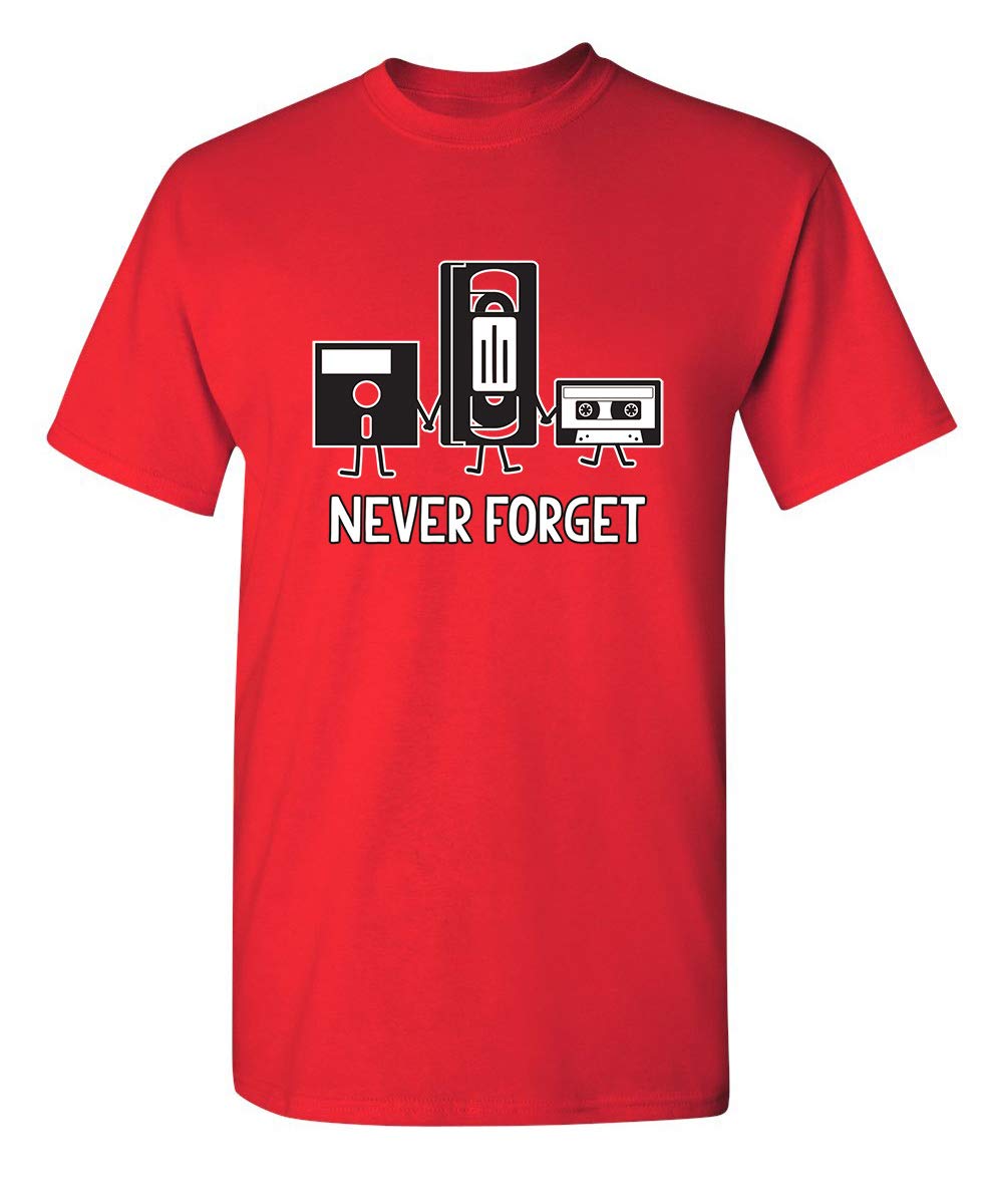 Never Forget Retro Vintage Cassette Tape Graphic Novelty Mens Funny T Shirt, Charcoal, 4X-Large — view 27