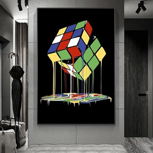 Abstract Designs Rubik Cube Posters Canvas Painting Posters and Prints Wall Art Pictures for Living Room Home Wall Decoration 35x50cm Frameless