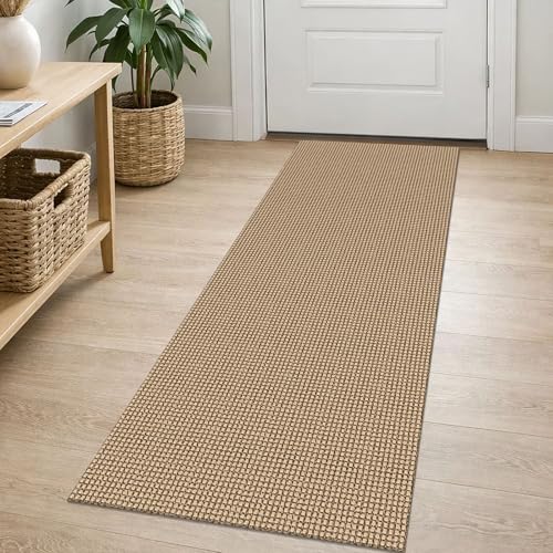 EARTHALL Woven Runner Rug 2x5 Ft Washable Runners for Hallways Cotton Non Slip Rubber...