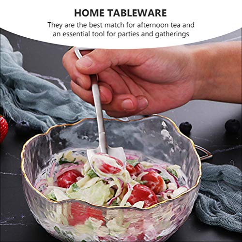 Cabilock Conjunto de 8 peças de colheres de pá de aço inoxidável para sobremesa colheres de café cri