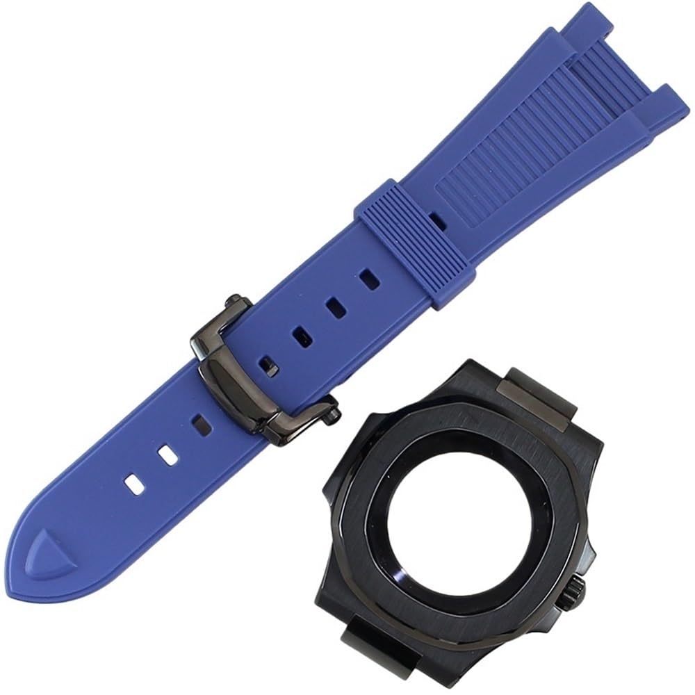 Uhrengehäuse aus Stahl, Kautschukarmband, leicht zu reinigen, Automatikgehäuse aus Saphirglas, Wasserbeständigkeit 100 m, 1 Satz
