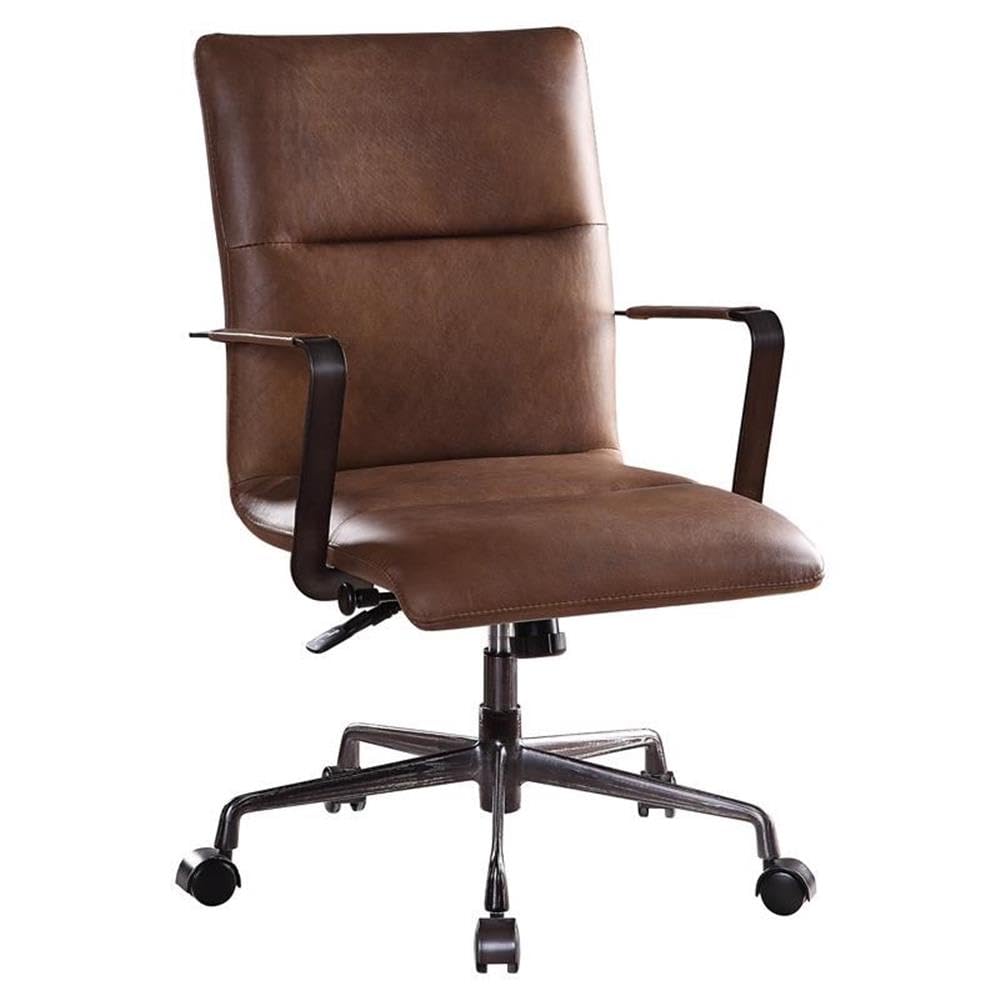 eri ENOF ブラウン DEAR Amazon.com: Acme Indra Leather Upholstered Swivel Office Chair in