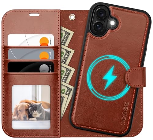OCASE for iPhone 16 Case, Detachable 2 in 1 PU Leather Wallet Case with RFID Blocking, Wireless Charging, Card Holders