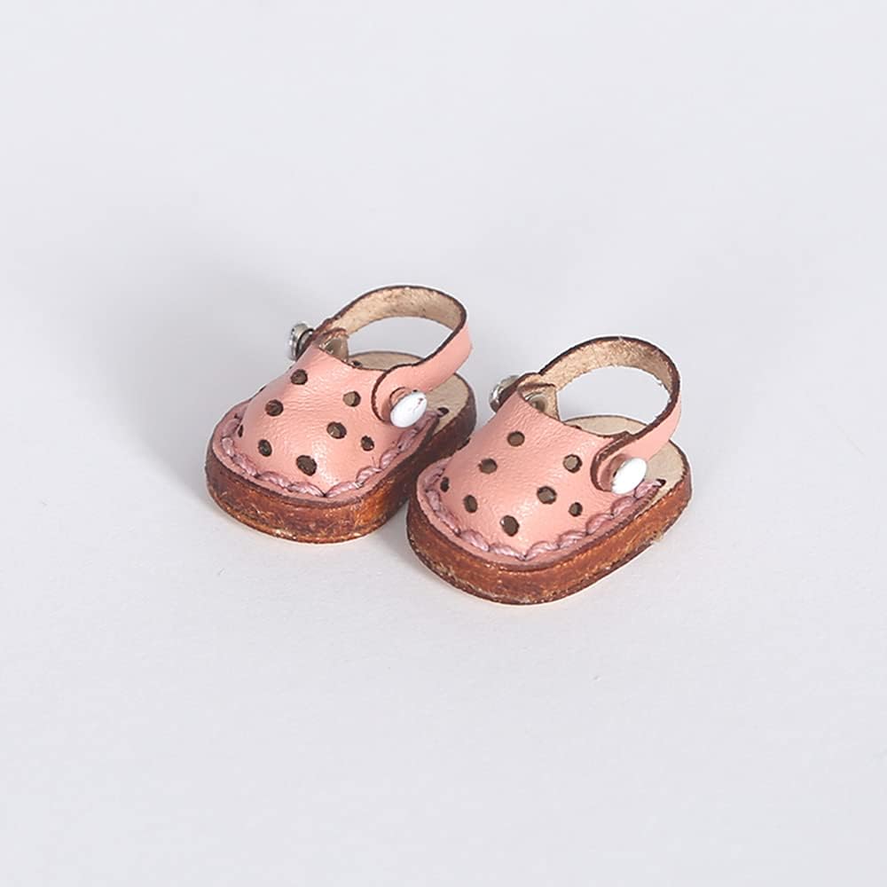 Cowhide Handmade Casual Hole Shoes for OB11,GSC, Body9, 1/12 bjd Doll Shoes Doll Accessories (Green)
