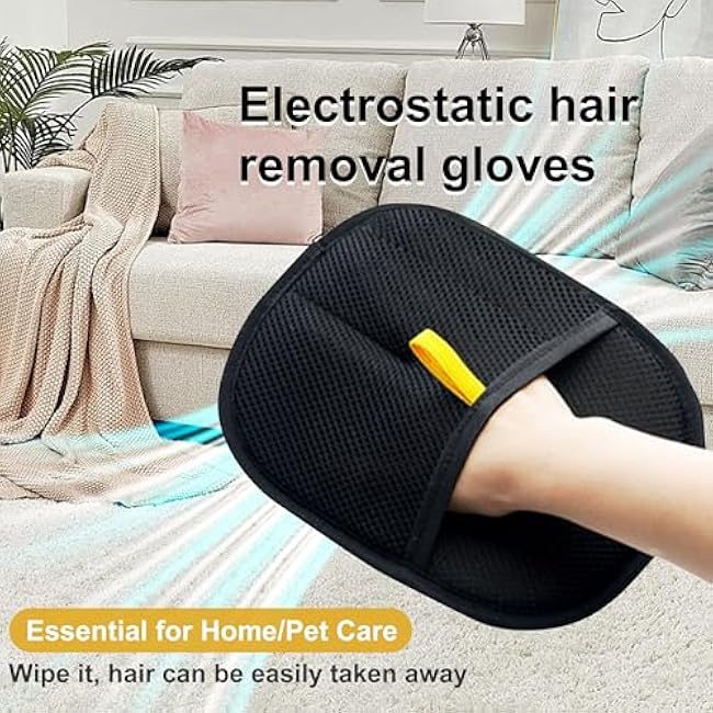 3-Pack Pet Hair Removal Gloves with A Hair/Lint Removal Tool ¨C Remove Cat/Dog Fur from Clothing, Furniture, Car Seats, Bedding & Carpet-qTXwt7Mr