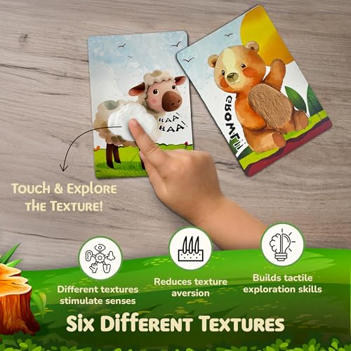 Image of Animals Touch & Feel Sensory Cards | 12 Animals & 6 Textures to Enhance Sensory, Cognitive, Spatial & Hand Eye Co-Ordination Skill Development