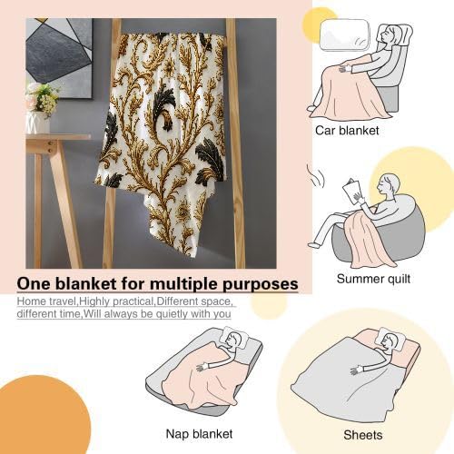 Manta para Sofá 240 x 260 Hojas Amarillas, Mullida Mantas para Cama 180 de Franela, Cálida Reversible Manta Polar de Microfibra para Cubre Colchas, 260x240 cm